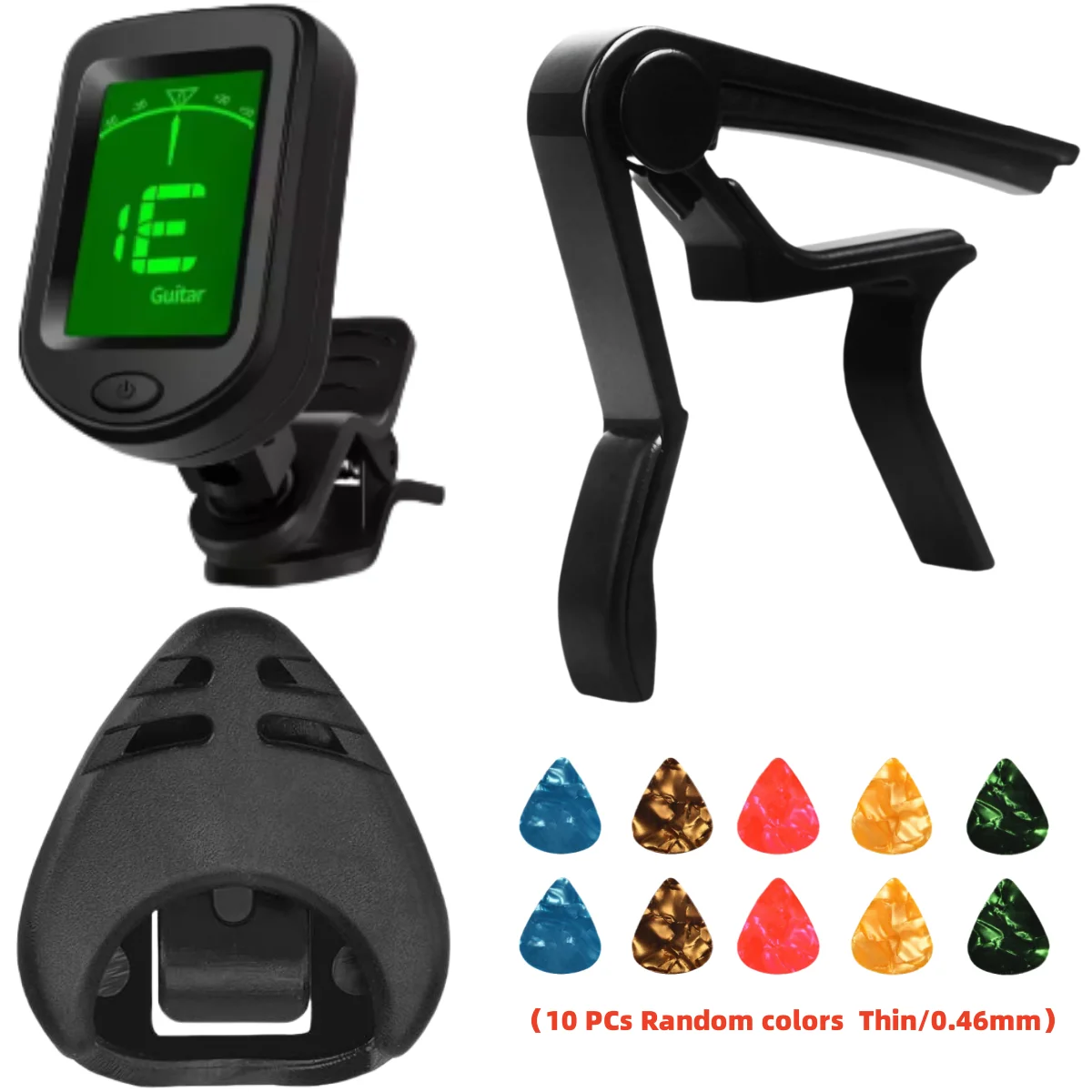 13-Piece Guitar Accessory Kit with Capo, Clip-On Tuner and Picks